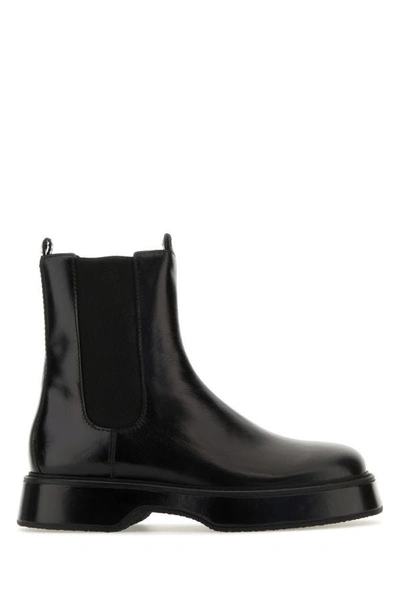 Ami Alexandre Mattiussi 30mm Leather Ankle Boots In Black