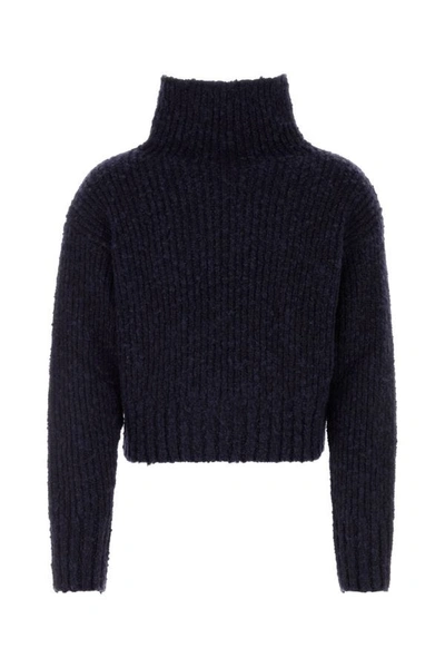 Ami Alexandre Mattiussi Ami Man Midnight Blue Wool Blend Sweater