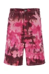 Ami Alexandre Mattiussi Ami Paris Tie-dye Denim Bermuda Shorts In Multicolor