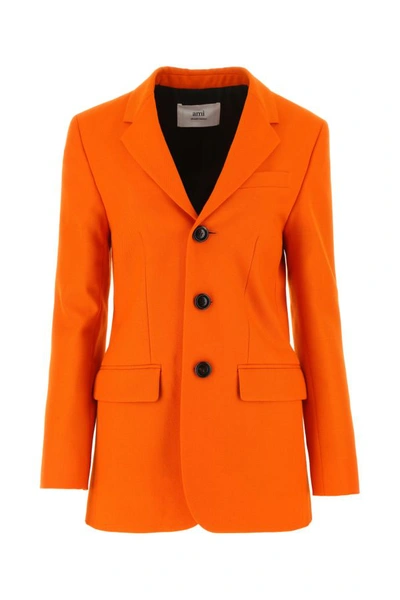 Ami Alexandre Mattiussi Ami Woman Orange Wool Blazer
