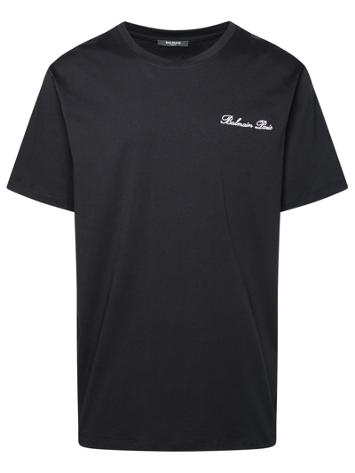 Balmain Man T-shirt Logo In Black