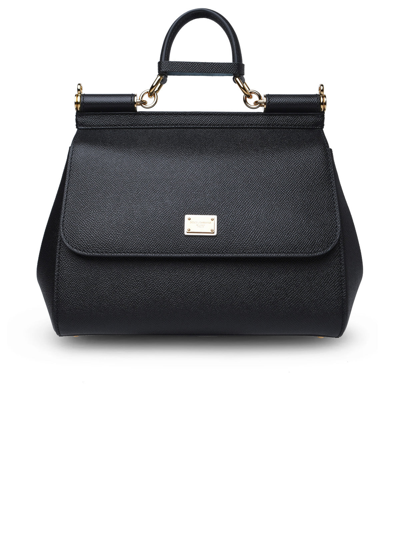 Dolce & Gabbana Woman  Large Black Leather Sicily Bag