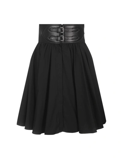 Alaïa Alaia Cotton Flared Skirt In Noir Ala?a