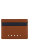 Marni Saffiano Leather Color Block Cardholder In Multicolor