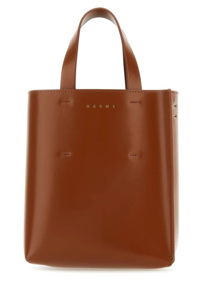 Marni Woman Brown Leather Mini Museo Handbag