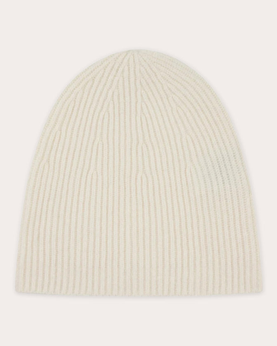 Loop Cashmere Women's White Cashmere Beanie In Snow