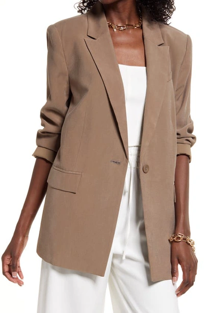 Open Edit Oversize Blazer In Brown Shiitake
