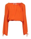 Mauro Grifoni Grifoni Woman Top Orange Size 4 Acetate, Silk