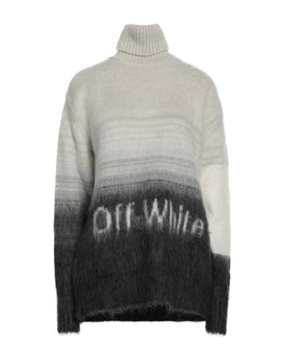 Off-white Woman Turtleneck Light Grey Size 6 Mohair Wool, Polyamide, Wool