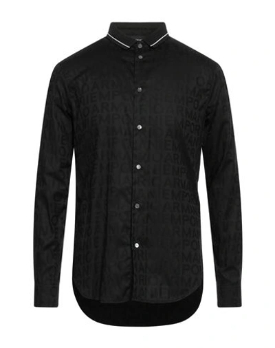 Emporio Armani Man Shirt Black Size Xxl Cotton