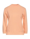 Rossopuro Woman Sweater Apricot Size S Wool, Cashmere In Orange