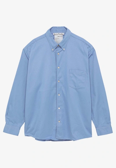 Acne Studios Button-down Shirt Jacket In Cdi Cornflower Blue