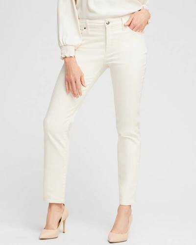 Chico's So Slimming Girlfriend Ankle Jeans In English Cream