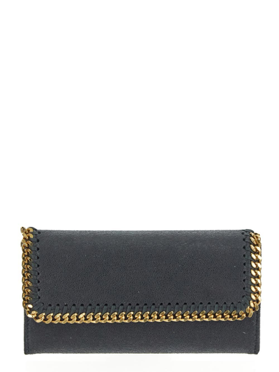 Stella Mccartney Continental Flap Wallet In Black