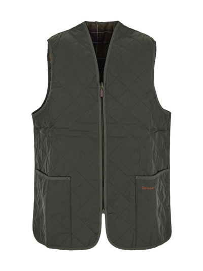 Barbour Quilted Mens Waistcoat/zip-in Liner In Olive/ancient