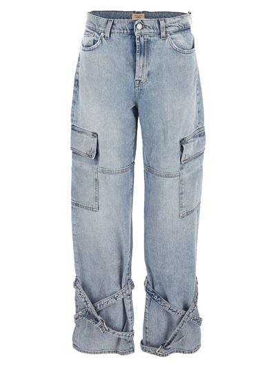7 For All Mankind The Belted Cargo Pants In Blue