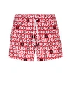 Hugo Boss Recycled-material Swim Shorts With Logo Print In Multi
