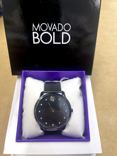Pre-owned Movado Bold Thin Crystal Dial Men's Watch 3600904