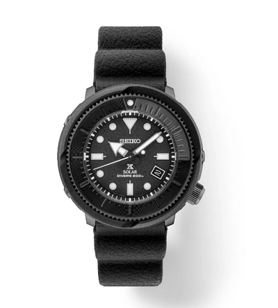 Pre-owned Seiko Prospex Solar Diver's Black Silicone Strap Round Men's Watch Sne567