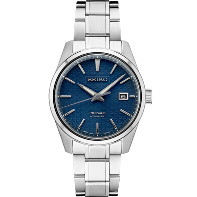 Pre-owned Seiko Presage Sharp Edge Series Blue Dial Automatic Spb167 Sarx077