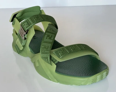 Pre-owned Fendi $895  Men's Ff Strapped Basil Sandals 10 Us/ 9 Uk Italy 7x1503 In Green