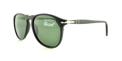 Pre-owned Persol Po9649s 95/31 Sunglasses Black Frame Green Lenses 52mm