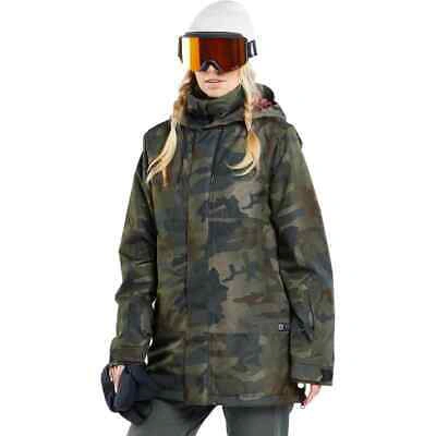 Pre-owned Volcom Paxson 2l Tds Inf Parka - Women's Cloudwash Camo, L In Multicolor