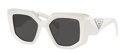 Pre-owned Prada Pr 14zs 1425s0 Talc Plastic Fashion Sunglasses Grey Lens In Gray