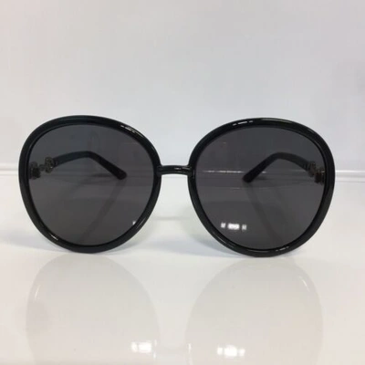 Pre-owned Gucci Gg0889s 001 Black Round Oversized Plastic Woman Sunglasses