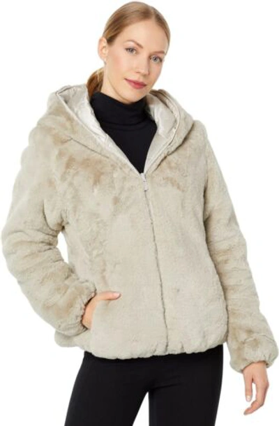 Pre-owned Save The Duck Laila - Short Reversible Faux Fur In Rainy Beige