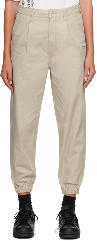 Evisu Khaki Nomadic Trousers In Khaki Khaki