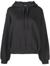 Alexander Wang Cotton Blend Cropped Hoodie In Grey