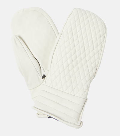 Fusalp Athena Quilted Leather Mittens In White