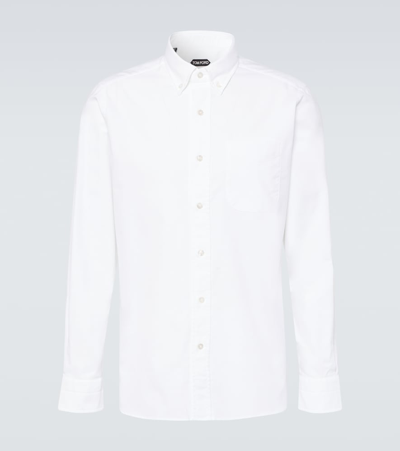 Tom Ford Long-sleeve Cotton Shirt In 白色