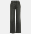Frame Le Palazzo Cropped Raw Hem Jeans In Grey