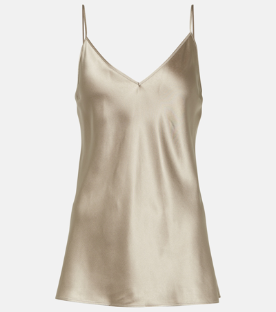 Joseph Clea Silk Satin Slip Dress In Pewter