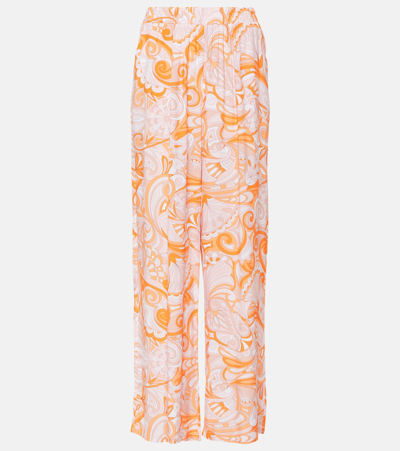 Melissa Odabash Womens Mirage Orange Olivia Abstract-print Wide-leg Mid-rise Woven Trousers