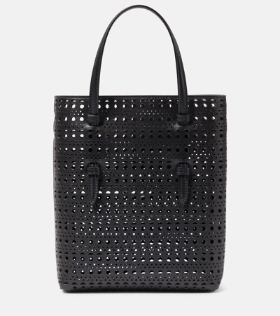 Alaïa Mina Ns Vienne Wave Leather Tote Bag In Black