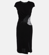 Givenchy Womens Black Semi-sheer Cut-out Woven Midi Dress In Black