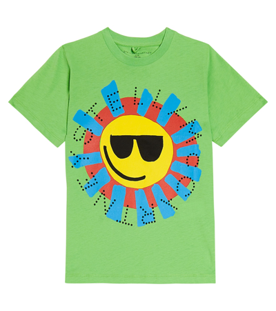 Stella Mccartney Kids' Printed Cotton Jersey T-shirt In Green