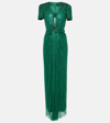 Jenny Packham Momoka Tulle Gown In Green