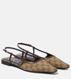 Gucci Original Gg Canvas Slingback Ballerina Shoes In Brown