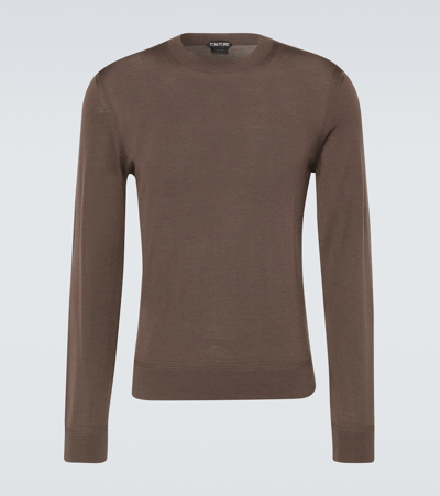 Tom Ford Wool Sweater In Olive Green