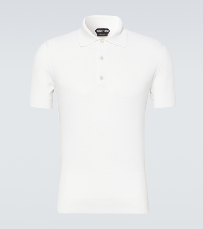 Tom Ford Silk And Cotton Polo Shirt In White