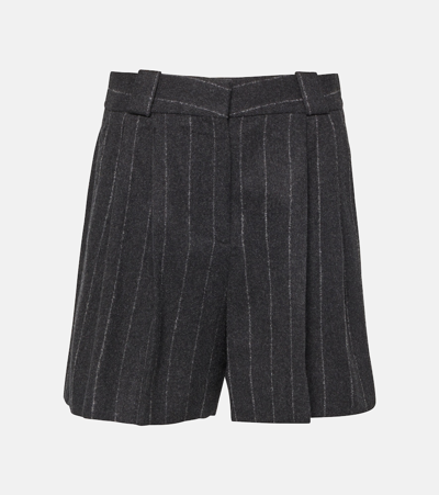 Blazé Milano Ferien Striped Wool-blend Shorts In Grey