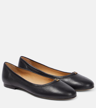 Chloé Marcie Leather Ballet Flats In Black