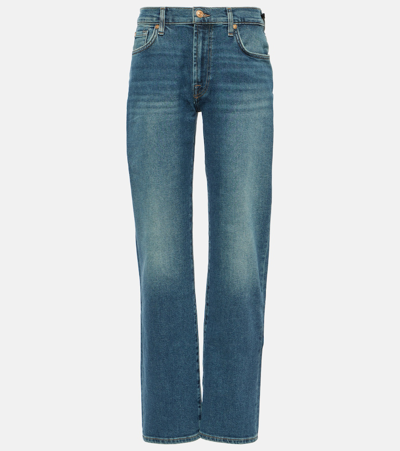 7 For All Mankind Elite Straight Jeans In Luxe Vintage Sea Level