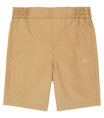 Burberry Kids' Ekd Cotton Shorts In Archive Beige