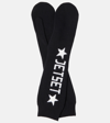 Jet Set Logo Virgin Wool Mittens In 0