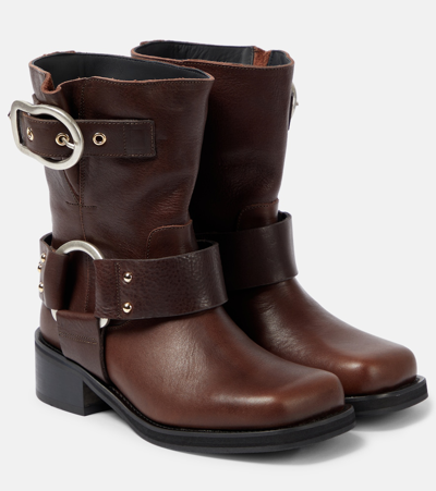 Dorothee Schumacher Strong Femininity Leather Ankle Boots In Brown